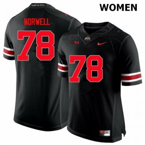 NCAA Ohio State Buckeyes Women's #78 Andrew Norwell Limited Black Nike Football College Jersey CKB8145IS